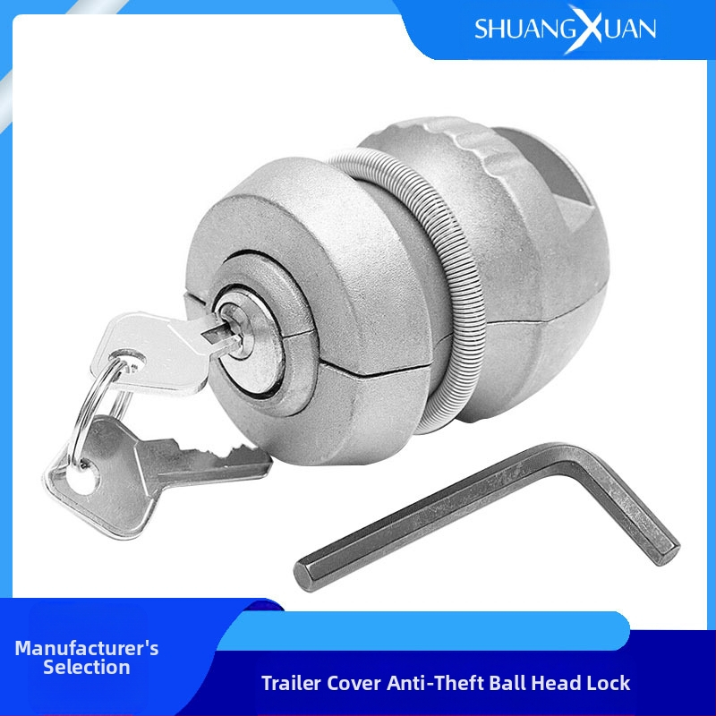 Shuangxuan TLK-06A Guľová zámka na príves, železné telo, strieborný náter postrekom, pre prívesy