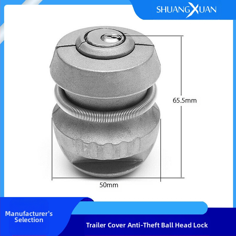 Shuangxuan TLK-06A Guľová zámka na príves, železné telo, strieborný náter postrekom, pre prívesy