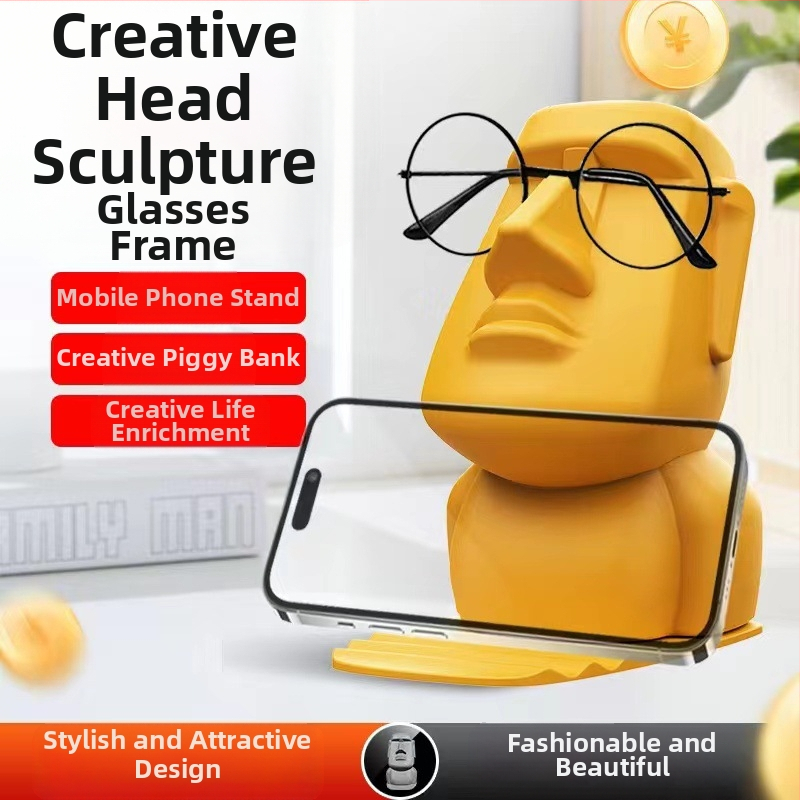 Stojan na telefón na stole s pokladničkou a držiakom na okuliare, plastový, univerzálny dizajn, prispôsobenie a súkromné značky