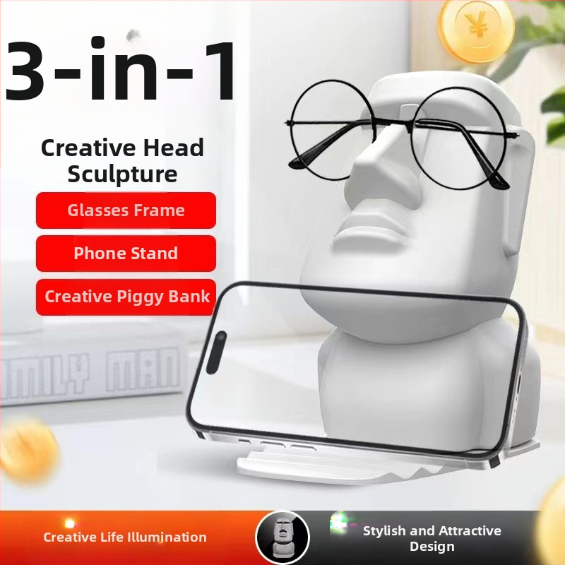 Stojan na telefón na stole s pokladničkou a držiakom na okuliare, plastový, univerzálny dizajn, prispôsobenie a súkromné značky