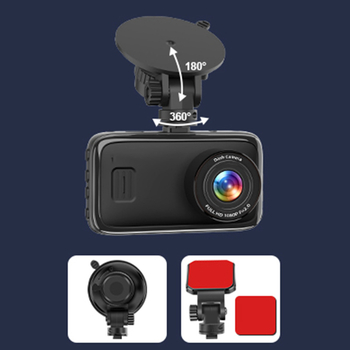 Auto dash cam ees- ja taga kahekordse salvestusega, 3-tolline ekraan, 1080p, 170° vaatenurk, öise nägemise
