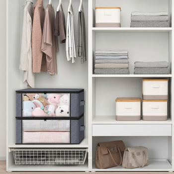 Riidehoiu säilitamise kott läbipaistva aknaga, volditav, 45 L mahutavus, kaasaskantav, mitmekülgne