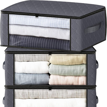 Riidehoiu säilitamise kott läbipaistva aknaga, volditav, 45 L mahutavus, kaasaskantav, mitmekülgne