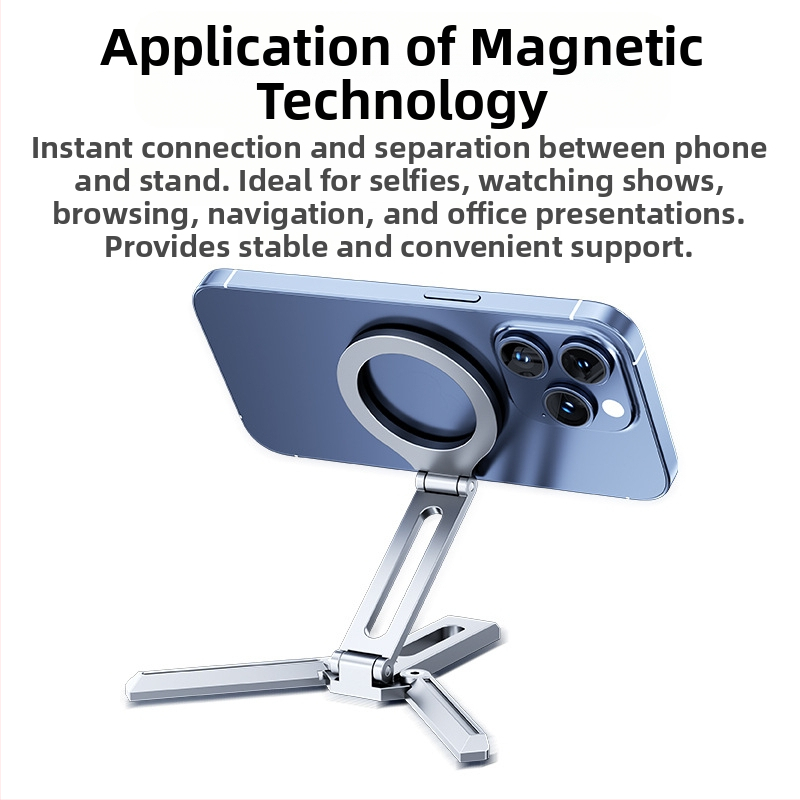Stolný držiak na telefón s MagSafe, prenosný skladací hliníkový statív, univerzálny dizajn