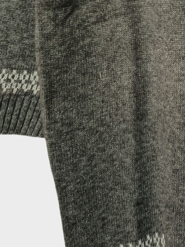 Pulover tricotat din poliester pentru femei, model geometric, mâneci lungi, guler rotund, lungime lungă, iarnă 2024