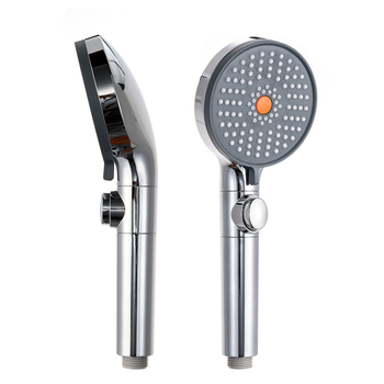 Φορητή κεφαλή ντους από ABS, 4 λειτουργίες ροής νερού, κυκλικός σχεδιασμός, εγκατάσταση με σπείρωμα