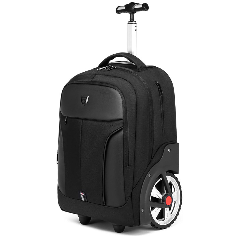 Ruloninė mokyklinė kuprinė su ratuku, unisex, skirta vidurinei mokyklai ir vyresniems, poliesteris, vienos krypties ratukas, oro pagalvės diržai