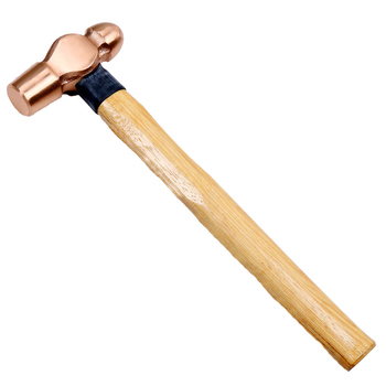 Apskritos galvos plaktukas su raudonos vario galvute ir medine rankena, atsparus sprogimams, grynoji masė 0,23–1,13 kg (1/2–2 1/2 lb)