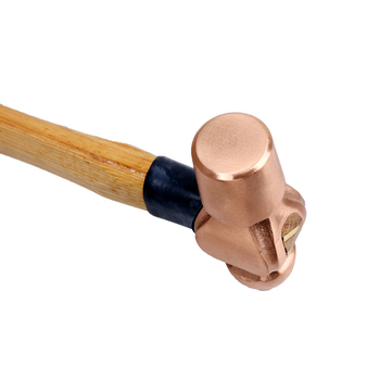 Apskritos galvos plaktukas su raudonos vario galvute ir medine rankena, atsparus sprogimams, grynoji masė 0,23–1,13 kg (1/2–2 1/2 lb)