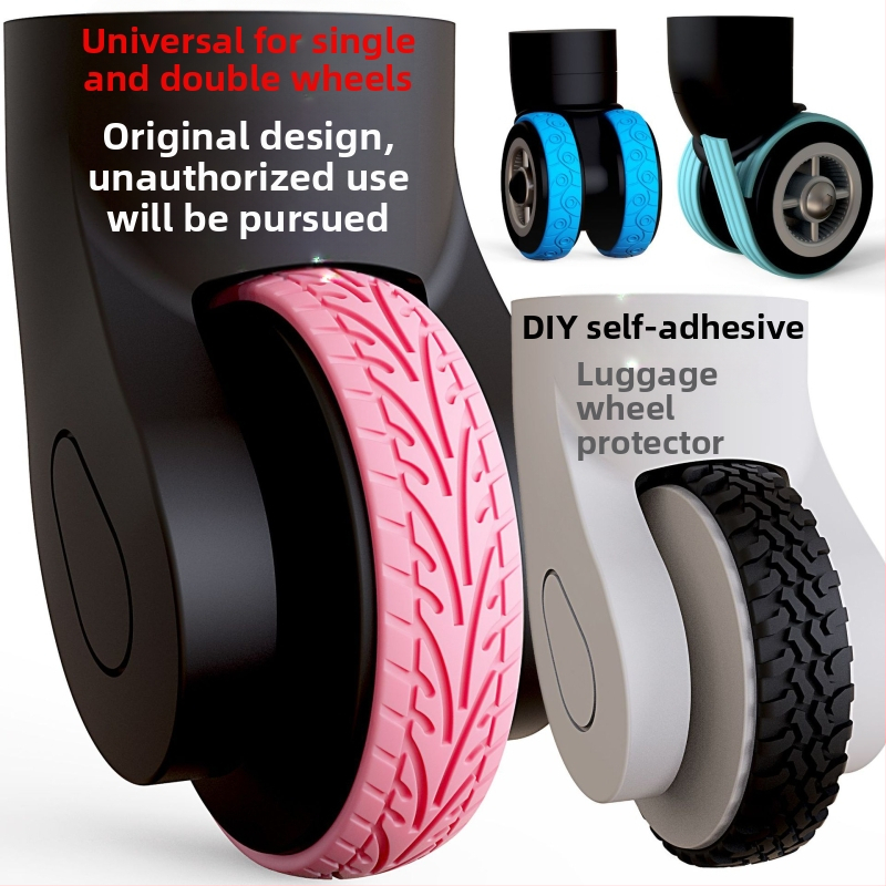 Pinli bagāžas ratu aizsargs - silikons, nodilumizturīgs, triecienu absorbēšana, trokšņa samazināšana, ģeometrisks raksts (nodiluma izturība, triecienu absorbēšana, trokšņa samazināšana)
