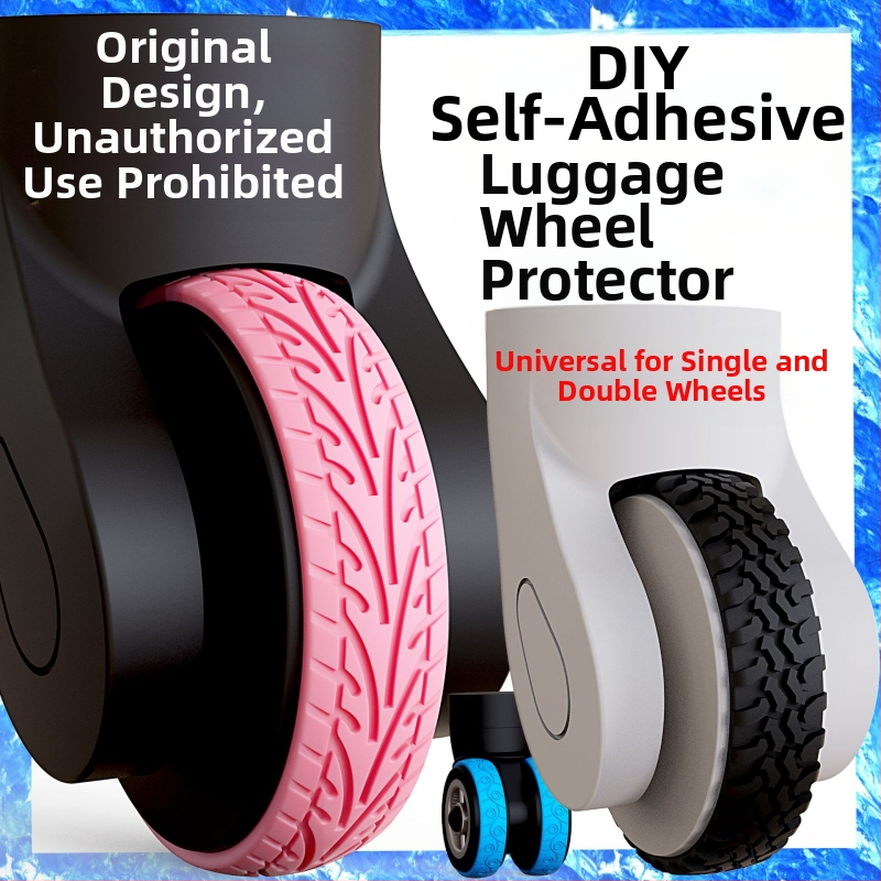 Pinli покритие за колелца на куфар - силиконово, износоустойчиво, ударопоглъщащо, тихо, геометричен модел (износоустойчивост, ударопоглъщане, шумопонижаващо)