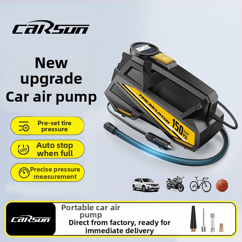 Automobilio padangų pripūtėjas su skaitmeniniu ekranu ir apšvietimu — DC12V, 100W, 35 L/min, 3 m laidas, vieno cilindro