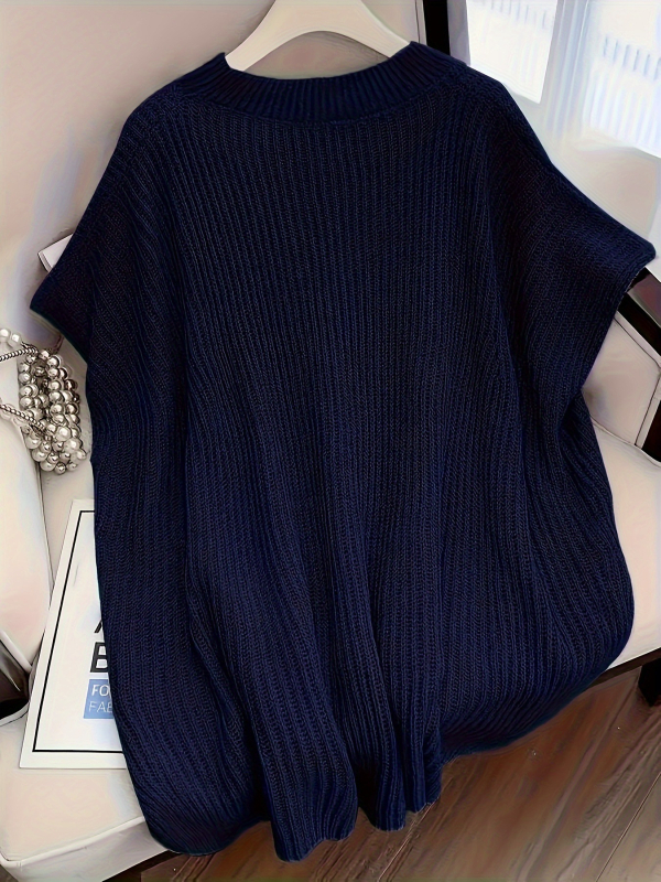 Szabad szabású poliészter felső, egyszínű, vastag anyag, középméret hossz, női, japán-koreai lazító stílus