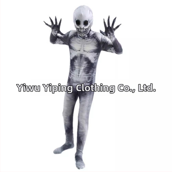 Детски костюм за Хелоуин със скелет за игра: цял бодик с маска, плат млечна коприна и полиестер 80%, клас на безопасност А, за деца 3–8 години