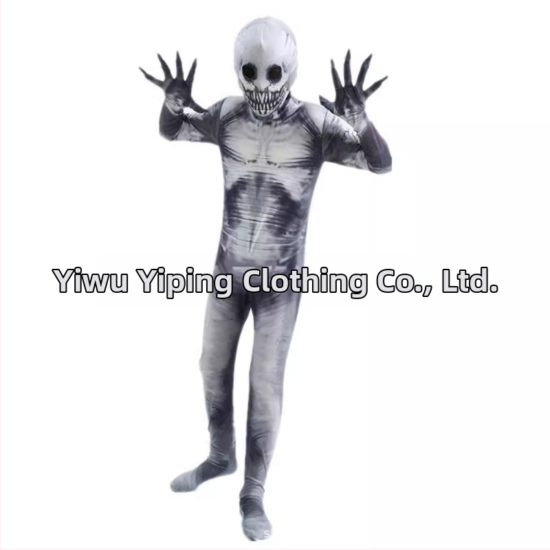 Детски костюм за Хелоуин със скелет за игра: цял бодик с маска, плат млечна коприна и полиестер 80%, клас на безопасност А, за деца 3–8 години