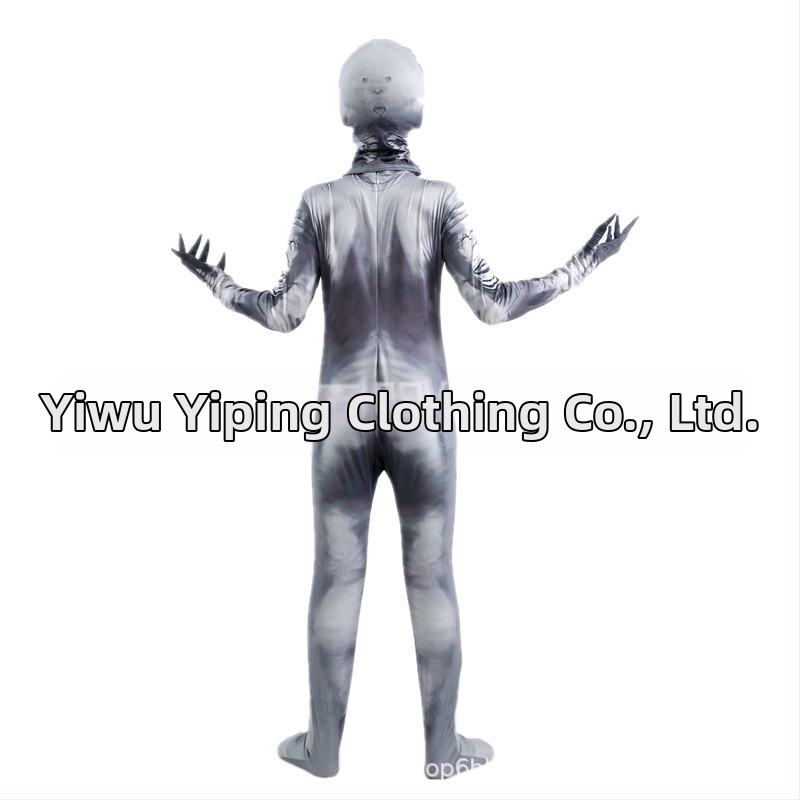 Детски костюм за Хелоуин със скелет за игра: цял бодик с маска, плат млечна коприна и полиестер 80%, клас на безопасност А, за деца 3–8 години