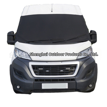 RV priekšējā stikla vāks Fiat Ducato kemperim – biezs pūslīšu alumīnija plēve, neilons ar PVC pārklājumu, svars 1,4 kg