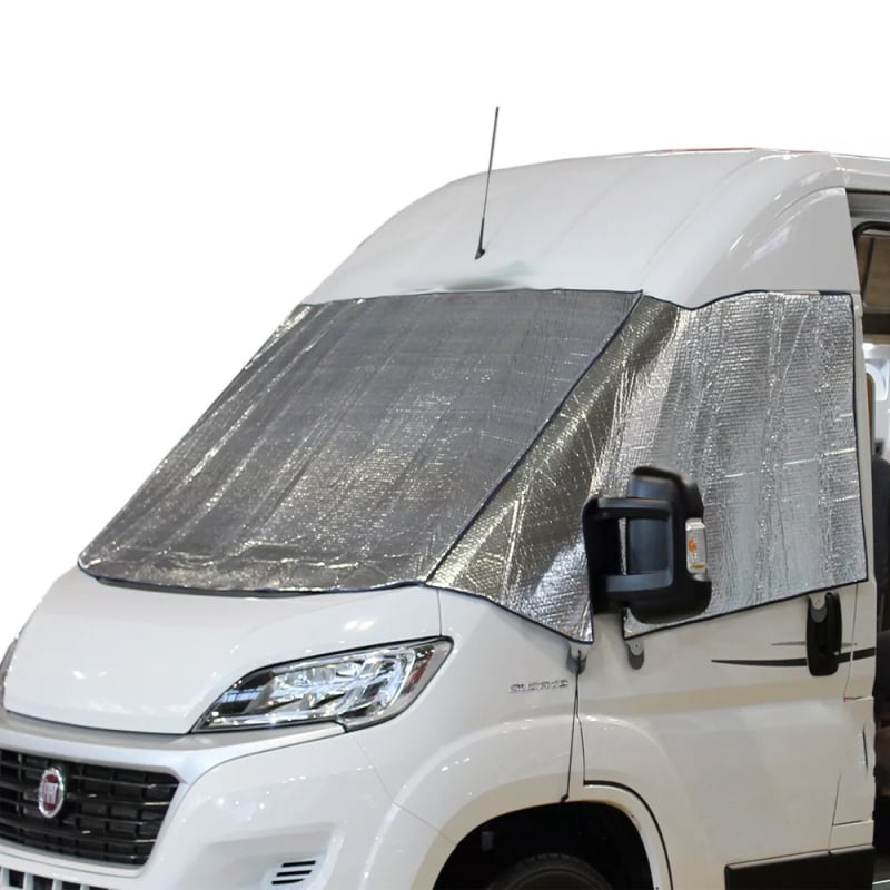 Fiat Ducato RV priekinio stiklo dangtis – storas burbulinės aliuminio plėvelė, nailonas su PVC danga, svoris 1,4 kg
