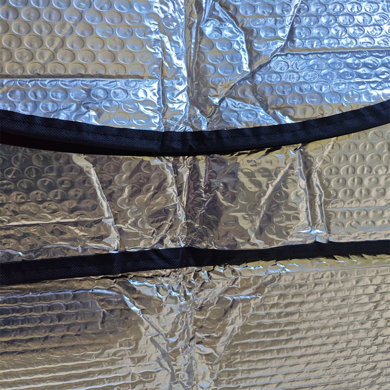 Husă parbriz RV Fiat Ducato – film cu bule groase din aluminiu, material nylon cu acoperire PVC, greutate 1,4 kg