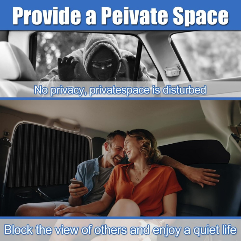 Automobilio lango užuolaida — audinys, ruloninis tipas, stora ir nepermatoma, universali suderinamumas