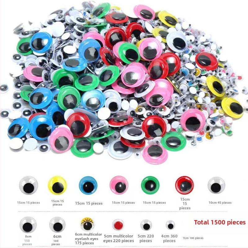 Цветни подвижни очни компоненти за животни, комплект в кутия, пластмасови части (3C категория: Играчки над 14 г.; Приложима възраст: 7–14 г.)