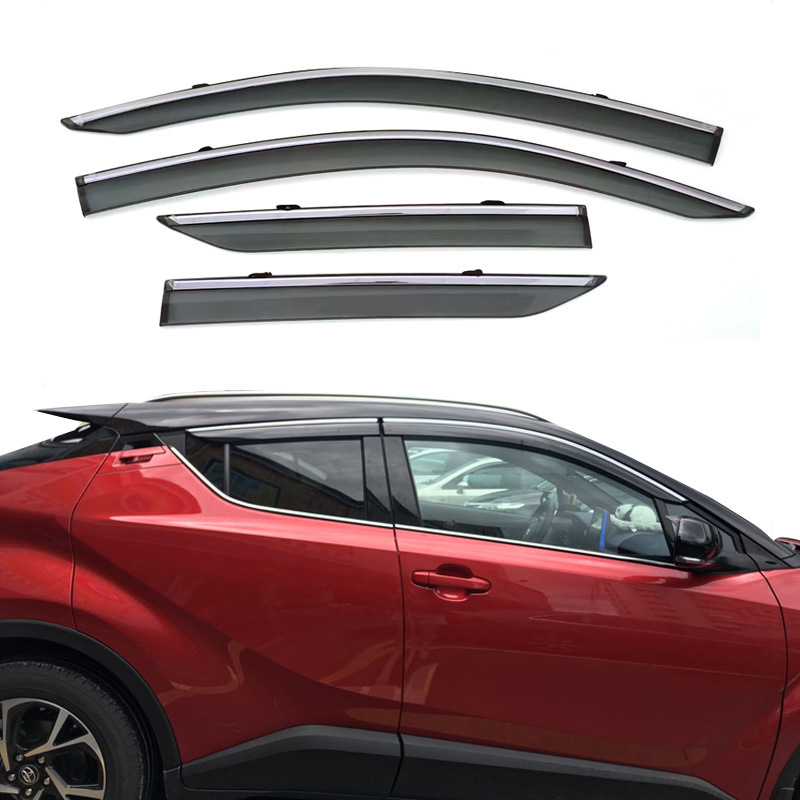 Toyota C-HR lietus aizsargs (2018-2023), injekcijas veidots, biezināta versija, 4 gab./ komplekts, uzstādīšana ar āķi un līmi