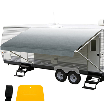 RV sānu izstiepjams awnings ar PVC pārklājuma audumu (Izcelsme: Shandong; Pielāgojams; Saderīgs ar RV modeļiem; Saulei un lietus aizsardzība)