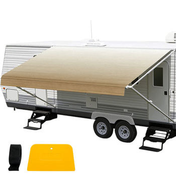 RV sānu izstiepjams awnings ar PVC pārklājuma audumu (Izcelsme: Shandong; Pielāgojams; Saderīgs ar RV modeļiem; Saulei un lietus aizsardzība)