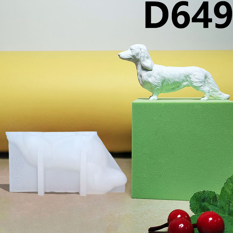 Dachshund szilikon forma gipszhez és cementhez – DIY gyertya dekoráció, szabálytalan alak, modell D649