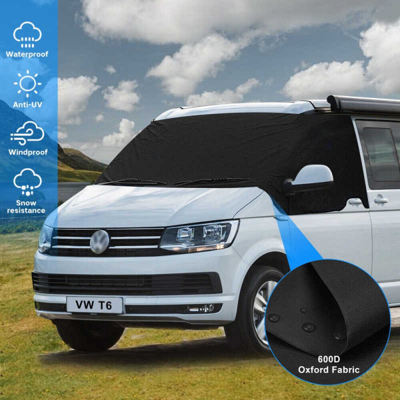 VW T6 RV κάλυμμα παρμπρίζ, σκίαστρο από Oxford ύφασμα, παχύ, θερμομόνωση, αδιάβροχο, ενσωματωμένη εγκατάσταση