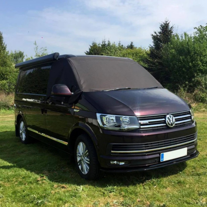 VW T6 RV покривало за предното стъкло, слънцезащитно, дебело Oxford платно, топлоизолация, водоустойчиво, с вградена инсталация