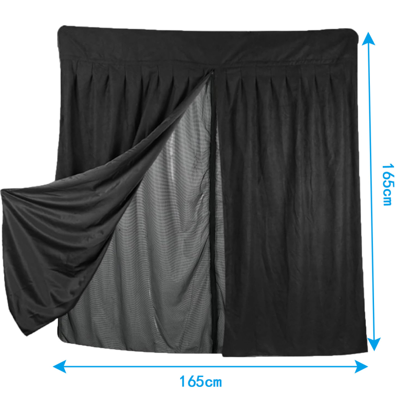 RV dviejų sluoksnių vabzdžių tinklas su saulės užtvara šoninei duriai ir galinei durei