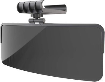 Vizon de soare pentru mașină cu reglare la 360° și oglindă anti-strălucire, din plastic, 180 g, montaj orbital, imprimare logo și personalizare