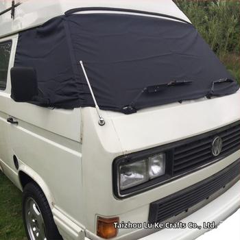 Acoperire parbriz RV din material nylon cu strat PVC, model în carouri, montaj încorporat, imprimare logo disponibil