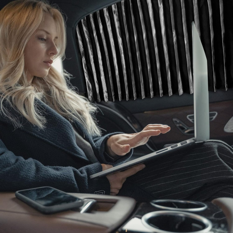 Magnetinės automobilio užuolaidos vidiniams šoniniams langams, storesnė nepermatoma audinė, ritininė užuolaida, universalus suderinamumas