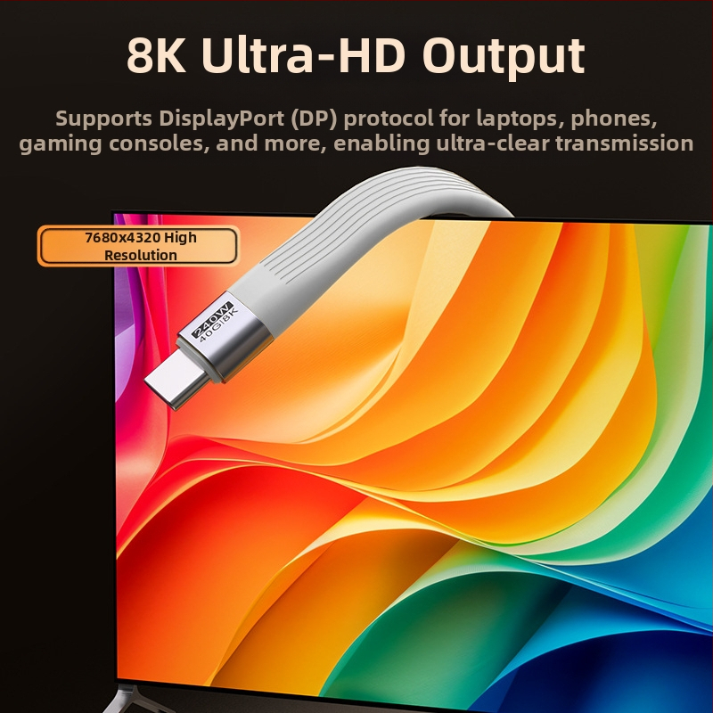 USB-C кабел PD240W с бързо зареждане, USB-C интерфейс, с един конектор, алуминиева сплав + TPE + FPC