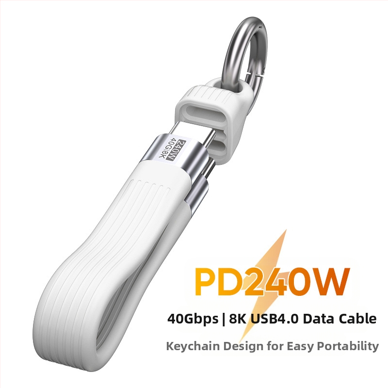 USB-C кабел PD240W с бързо зареждане, USB-C интерфейс, с един конектор, алуминиева сплав + TPE + FPC