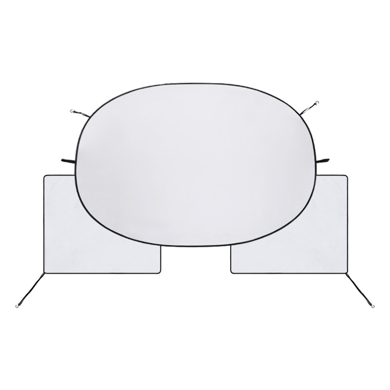 Umbra auto pentru parbrizul frontal – folie de aluminiu, montaj telescopic, acoperire pentru zona frontală; personalizare disponibilă și imprimare de logo