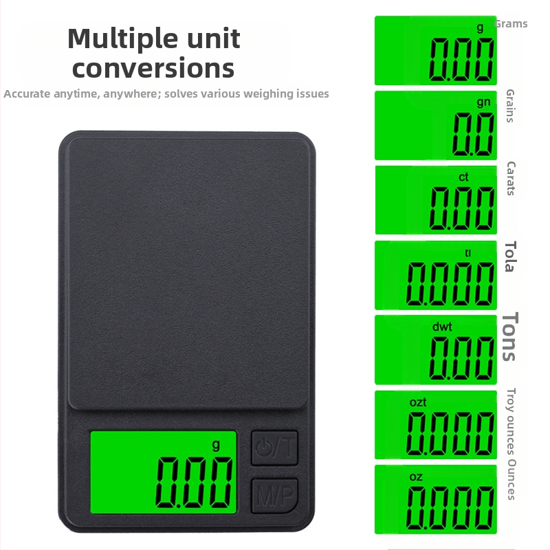HT T2 juveeliskaala, elektrooniline tasku skaala, 1000 g talpa, toide 2×AAA, kohandamine saadaval