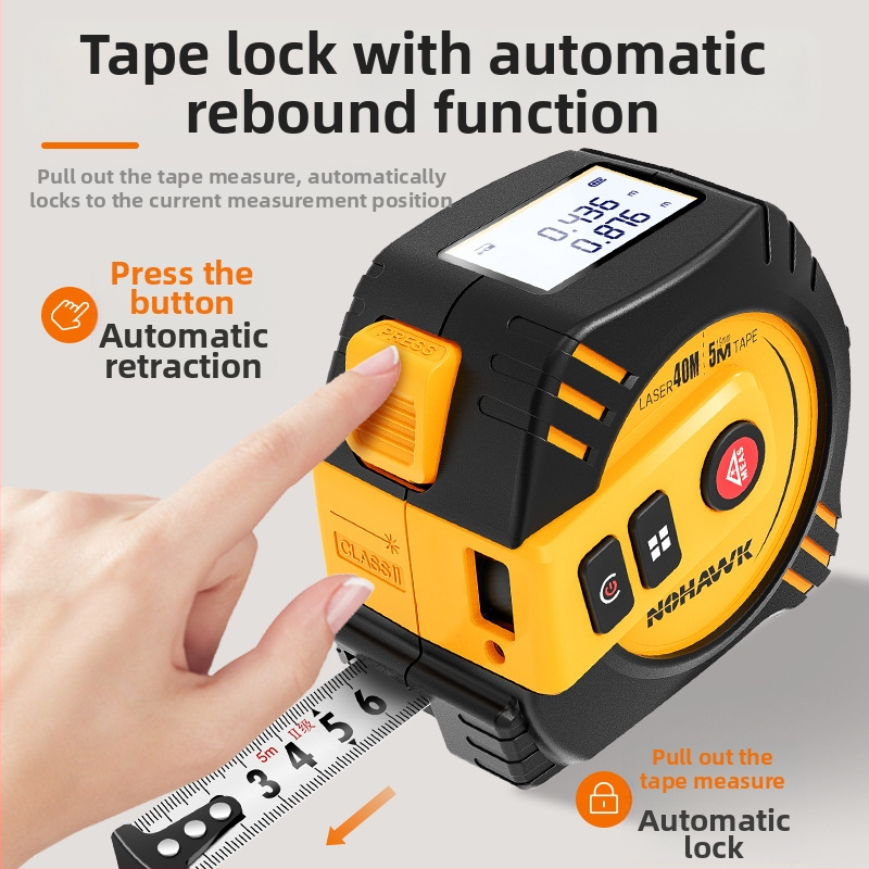 SW-TM40 Lāzera attāluma mērītājs – rokas pārnēsājamais infrasarkanais mērinstruments koka apstrādei