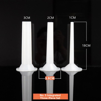Bolmei No.5 predĺžený trojdielny kolbasový plnič – plastový doplnok pre mlyn na mäso