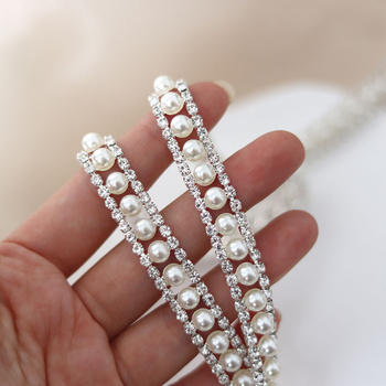 Ζώνη μέσης με στρας και μαργαριταρένιους κύκλους - κορεατικό στυλ, γυαλί/γλάσου επίστρωση, μοτίβο Pearl, ηλεκτροπλατινόμενη επιφάνεια