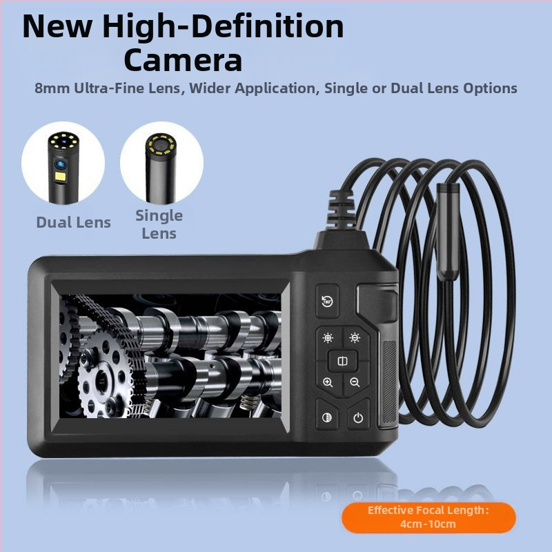 Индустриален тръбопроводен ендоскоп Jiuxi HD810 – 8 мм сонда, 70° зрително поле, IP68 водоустойчив, за тръбопроводни приложения