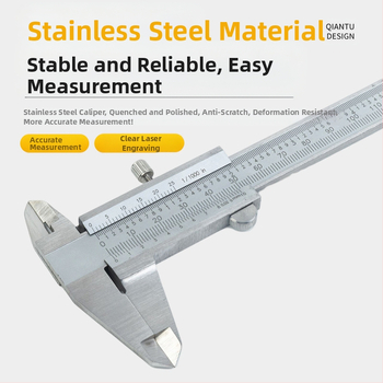 Nerūdijančio plieno vernier kaliperis, aukšto tikslumo, pramonės klasės, namų naudojimui