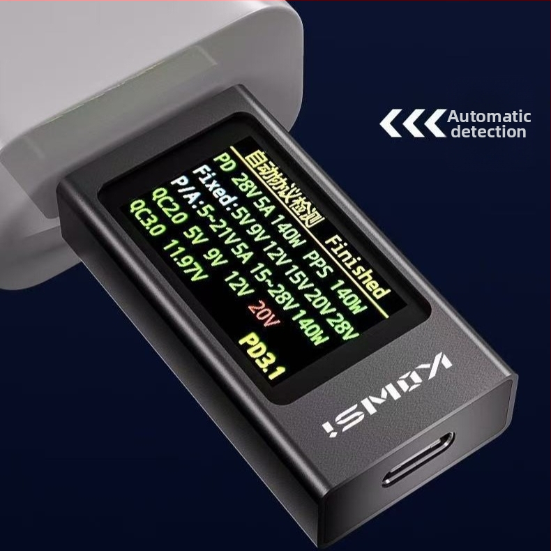 Портативен тестер Type-C X1, алуминиева сплав, измерва напрежение, ток и мощност