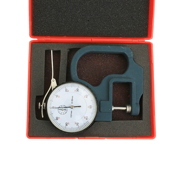 ETOPOO измервател за дебелина с резолюция 0,01 мм — аналогов индикатор, плоска глава, за хартия и кожа