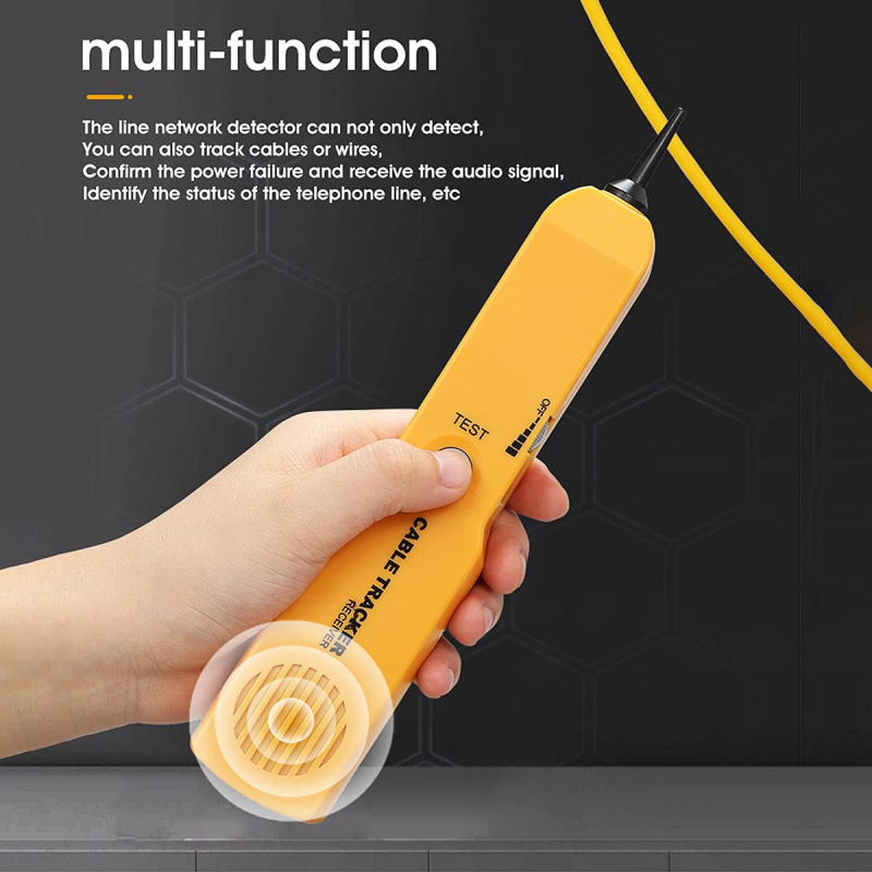 RJ11 тестер за телефонни линии и тестер за късо съединение в мрежа, с аллигаторни клипчета, модел 0402