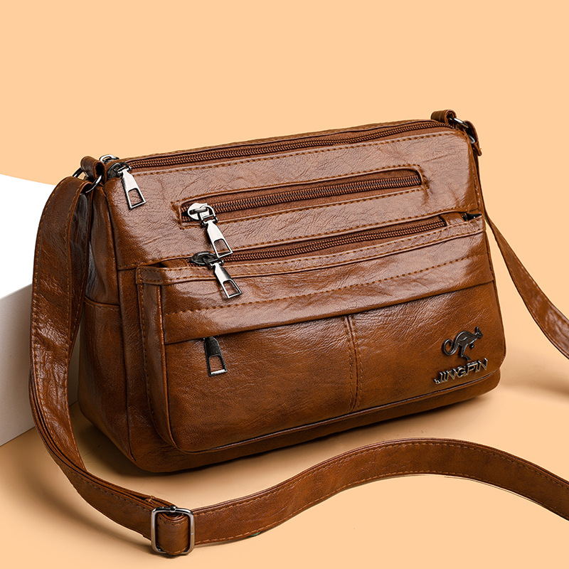 Pečių rankinė street trend stiliuje, PU medžiaga, kvadratinė rankinė, horizontali forma, užtrauktukas