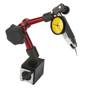 Universalus mažas indikatoriaus pagrindas + svirties indikatorius plokščių matavimui; Modelis: Universal small dial indicator base + lever dial indicator; Medžiaga: liejiniai; Kilmė: Guangdong