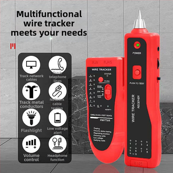 Мрежов тест инструмент за откриване на линии (Модел BJ-2106; Функция: търсене и подравняване на линии; Тегло: 350 г; Гаранция: 1 година)